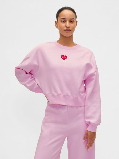 Pembe Vintagesoft Oversized Heart Logo Wedge Sweatshirt