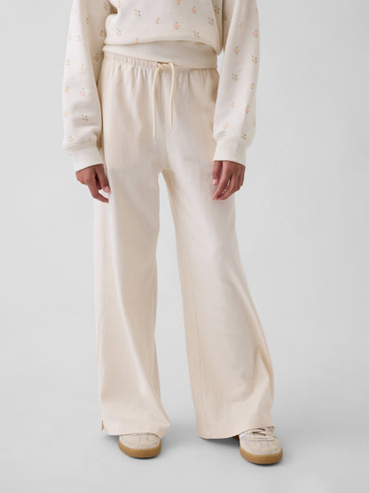 Kırık Beyaz Relaxed Wide-leg Eşofman Altı