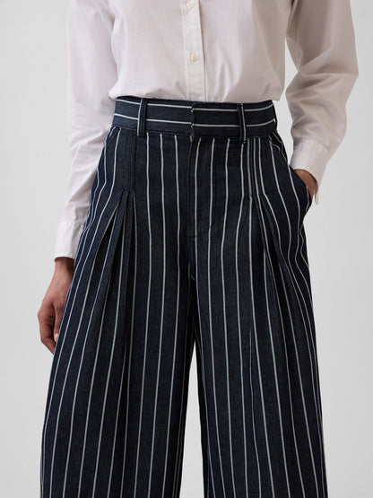 Koyu Mavi Gap × Hfr Extra High Rise Çizgili Denim Pantolon By Latouché