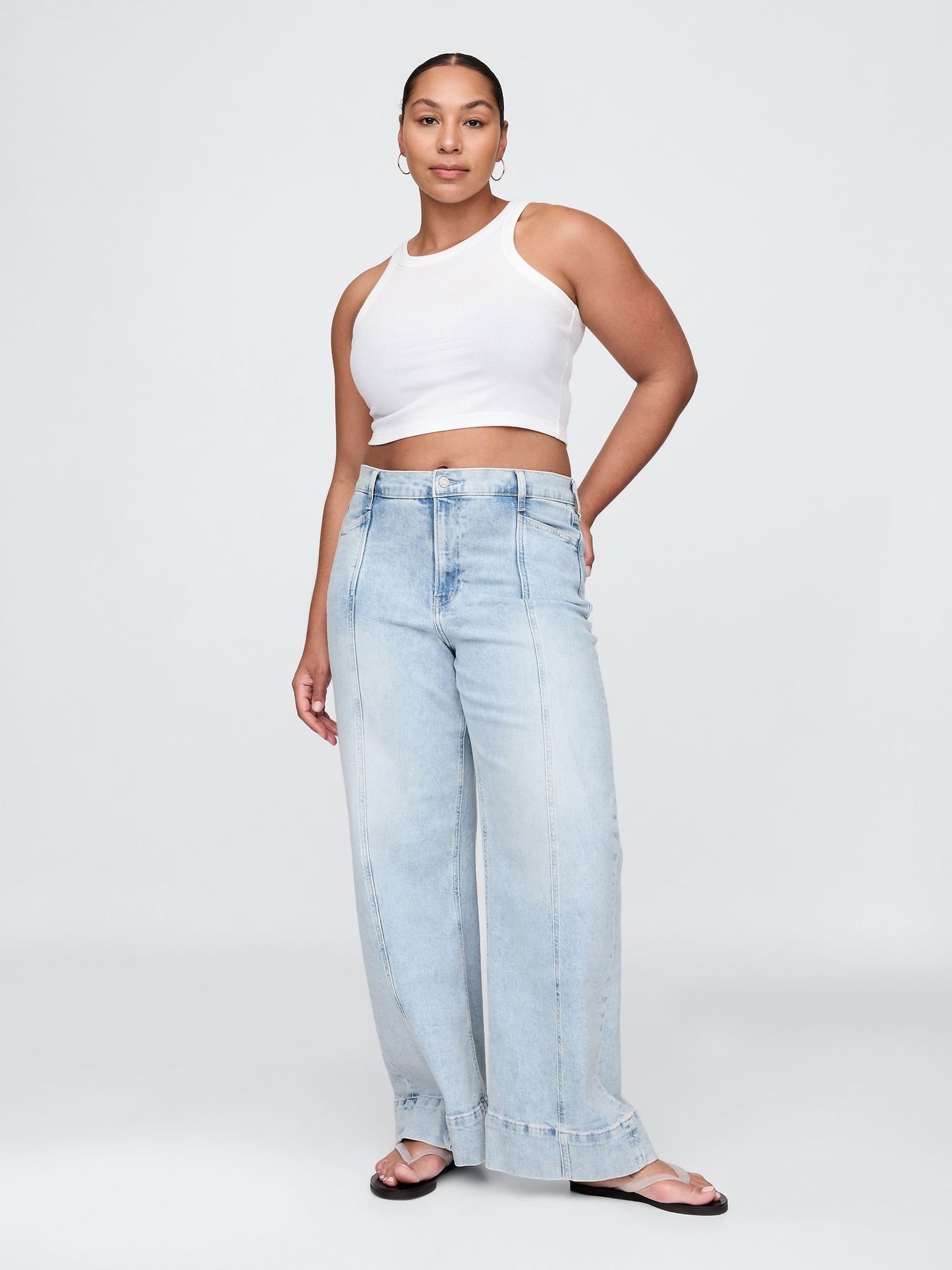 Mavi High Rise Stride Wide-leg Ankle Jean Pantolon