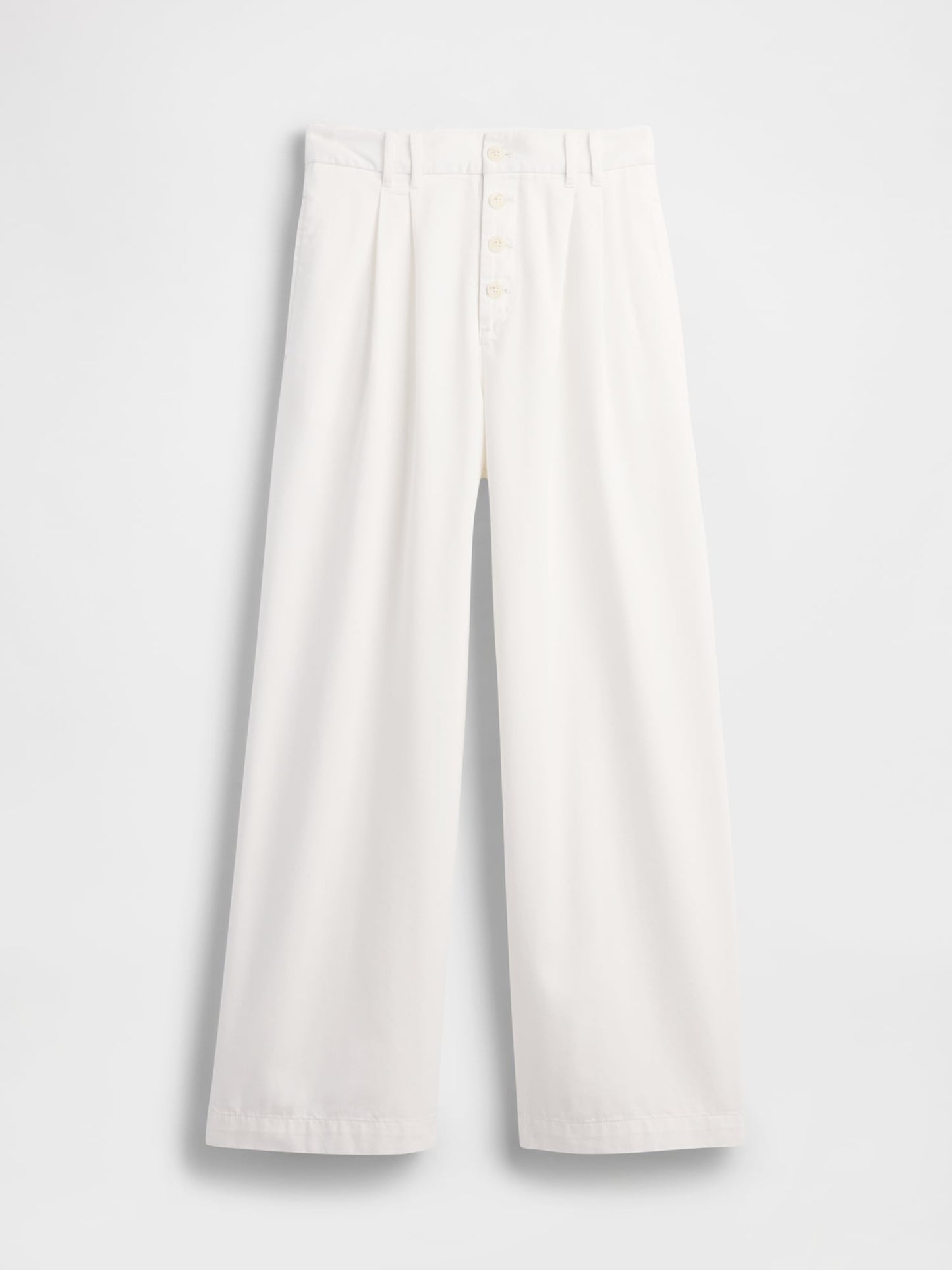 Beyaz Gap × Dôen High Rise Pileli Pantolon