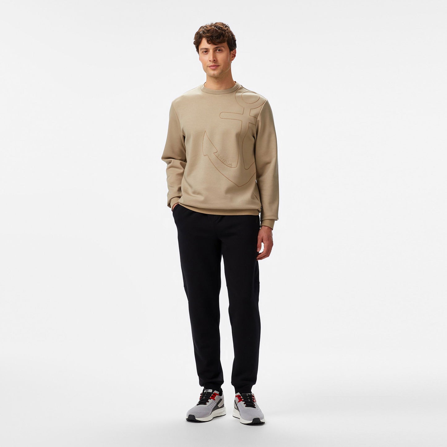 Nautica Erkek Bej Regular Fit Sweatshirt