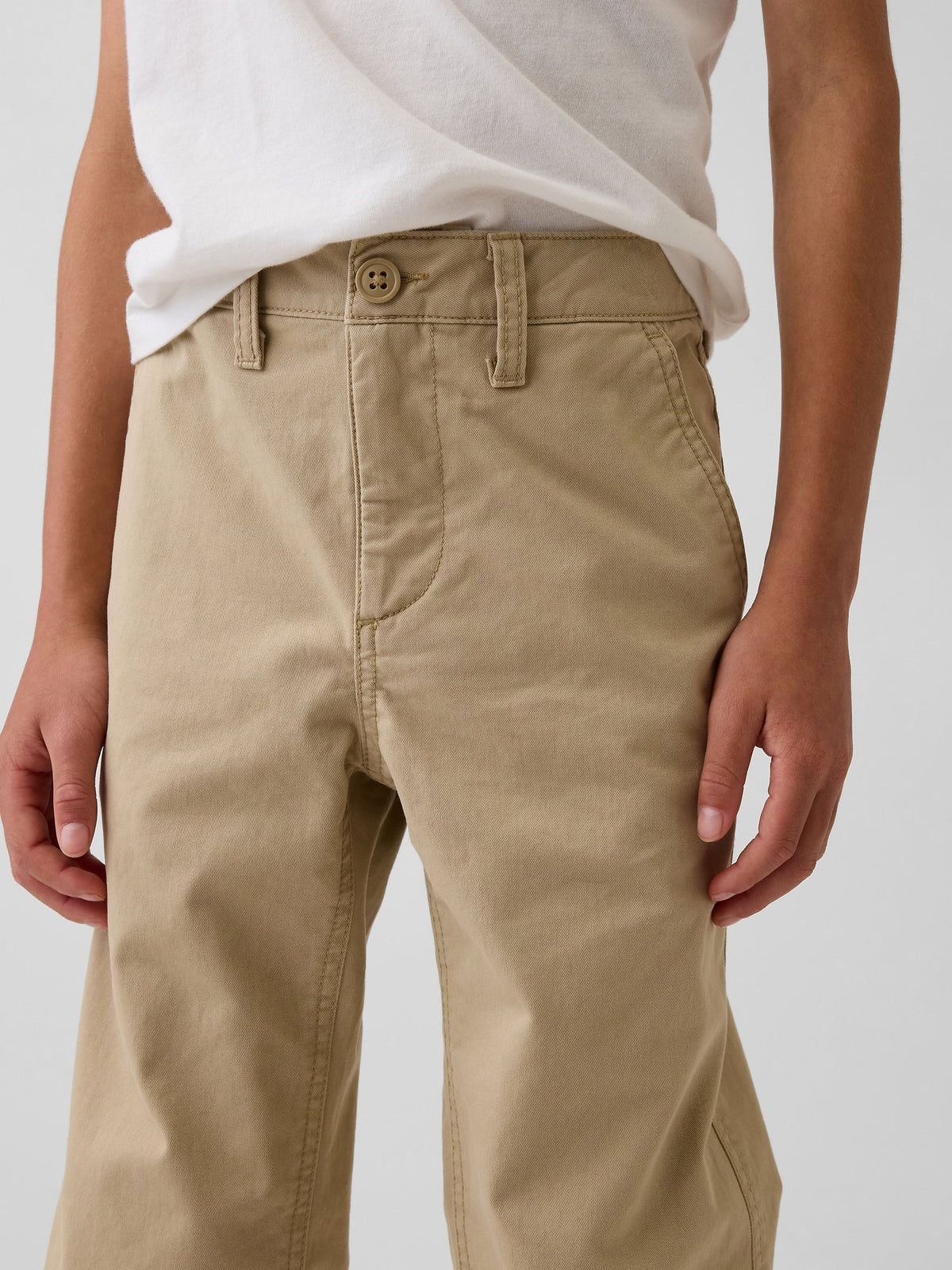 Bej Modern Relaxed Straight Khaki Pantolon