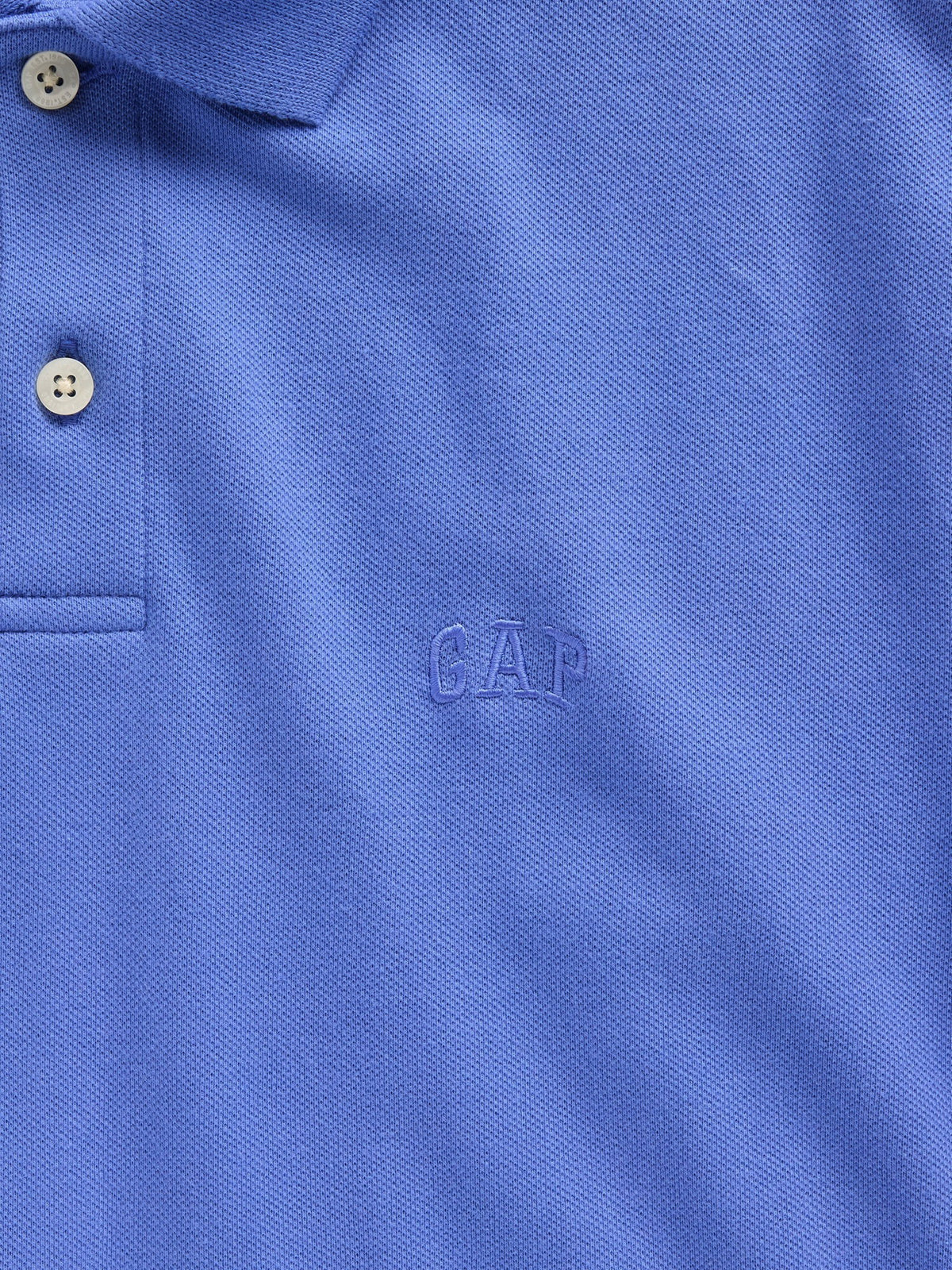 Açık Mavi Gap Logo Piqué Polo Yaka T-shirt