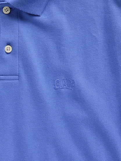 Açık Mavi Gap Logo Piqué Polo Yaka T-shirt