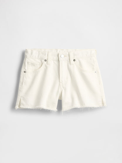 Beyaz Düşük Bel Stride Ultrasoft Denim Şort
