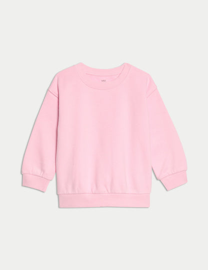 Pamuk Karışımlı Düz Sweatshirt (2–8 Yaş)