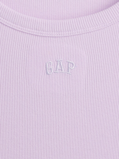 Lila Gap Logo Fitilli T-shirt Elbise