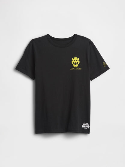 Siyah Süper Mario Grafik Baskılı T-shirt