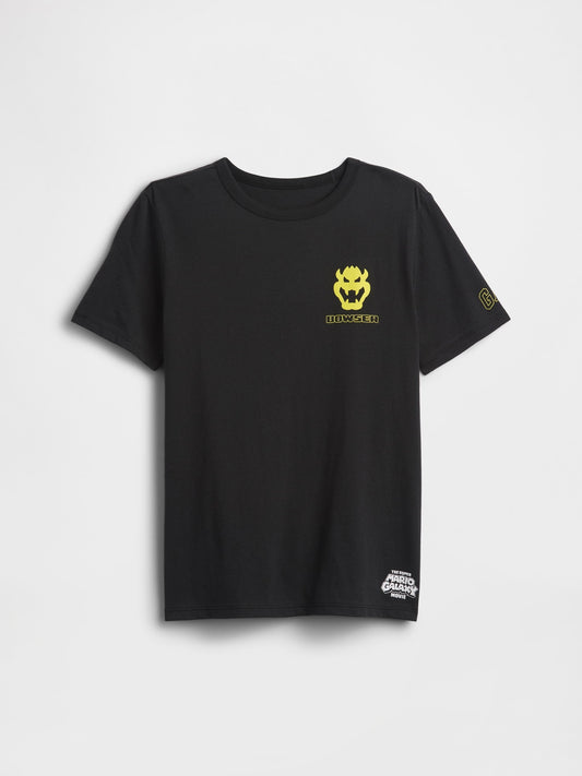 Siyah Süper Mario Grafik Baskılı T-shirt