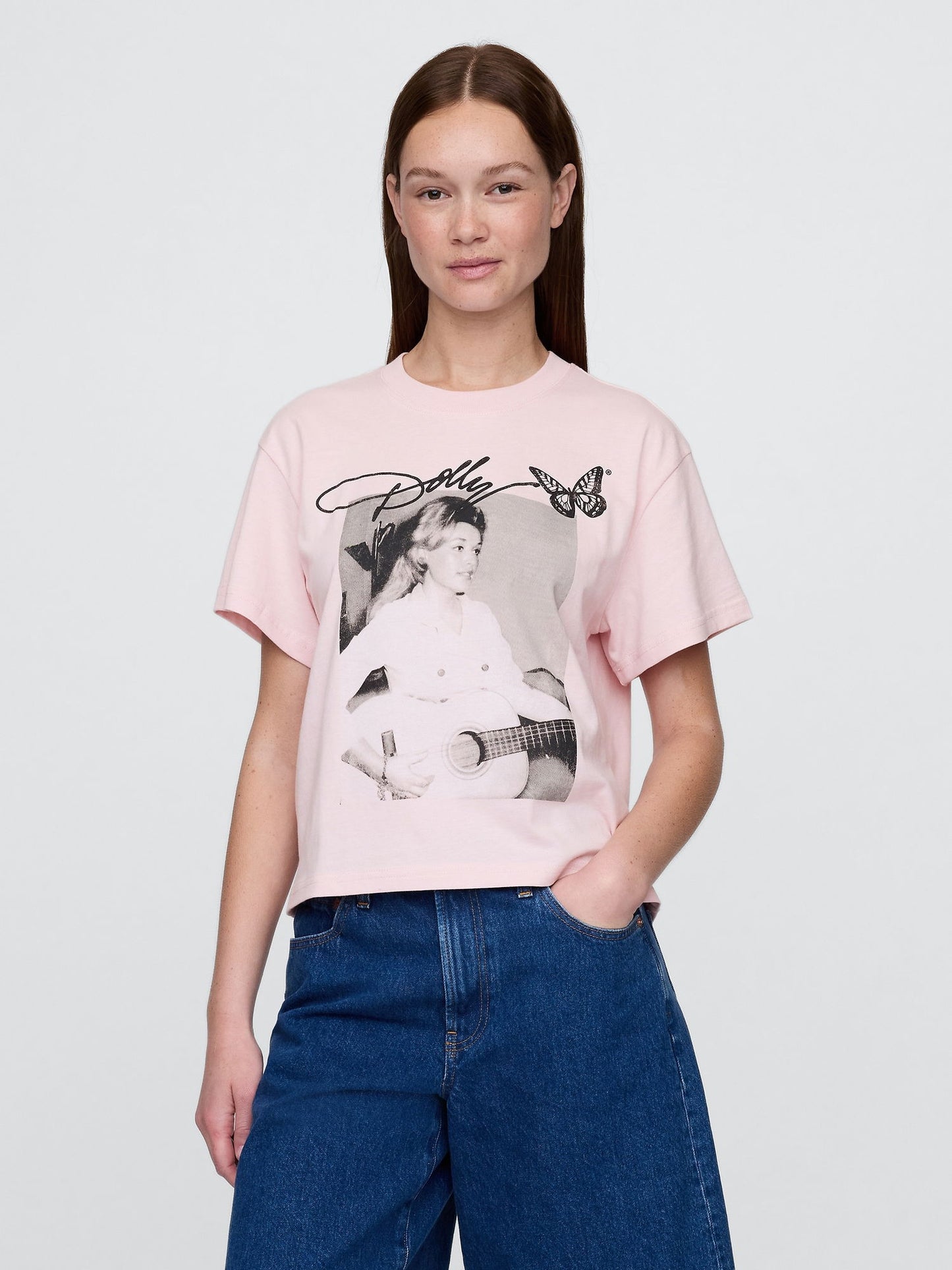 Pembe Dolly Parton Relaxed Grafik T-shirt