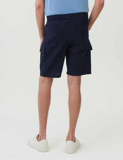 Regular Fit Utility Keten Şort