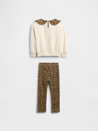 Kahverengi Vintagesoft Sweatshirt & Tayt Set