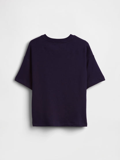 Gri Fransız Havlu Kumaş Relaxed Gap Logo T-shirt