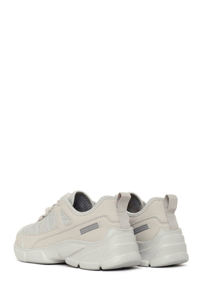 Kadın Gri Bağcıklı Kalın Tabanlı Sneaker