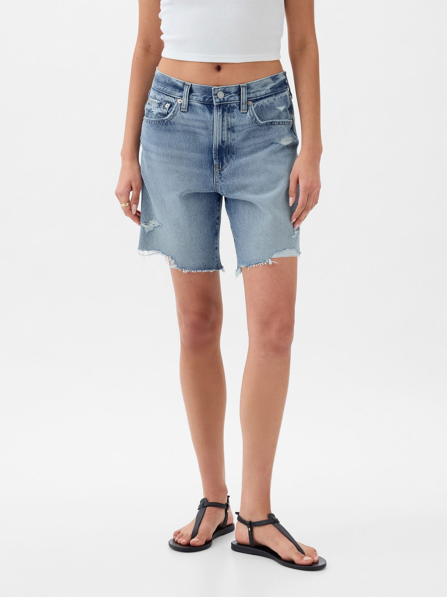 Açık Mavi 8 Mid Rise '90s Loose Denim Bermuda Şort