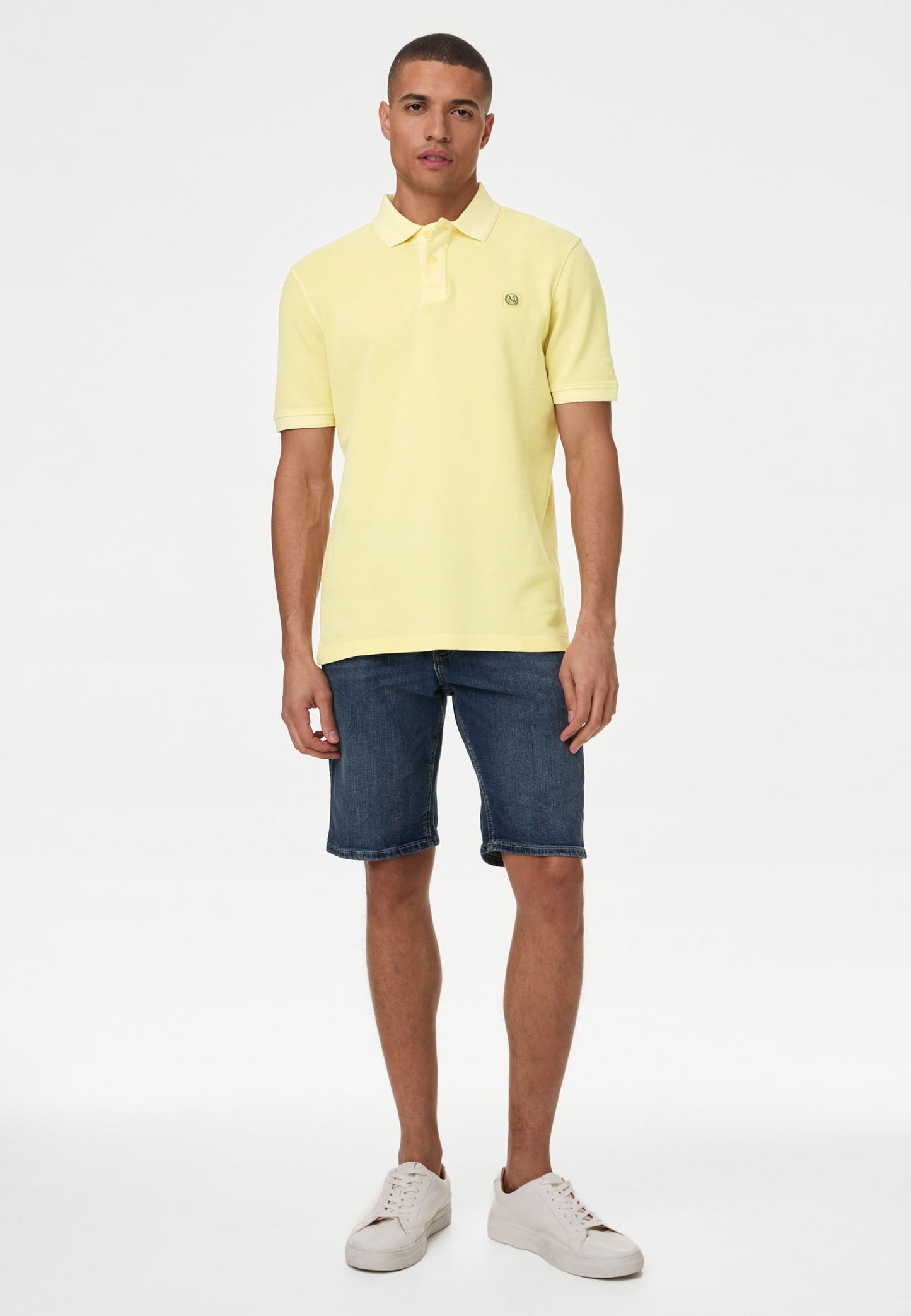 Saf Pamuklu Kısa Kollu Polo Yaka T-shirt