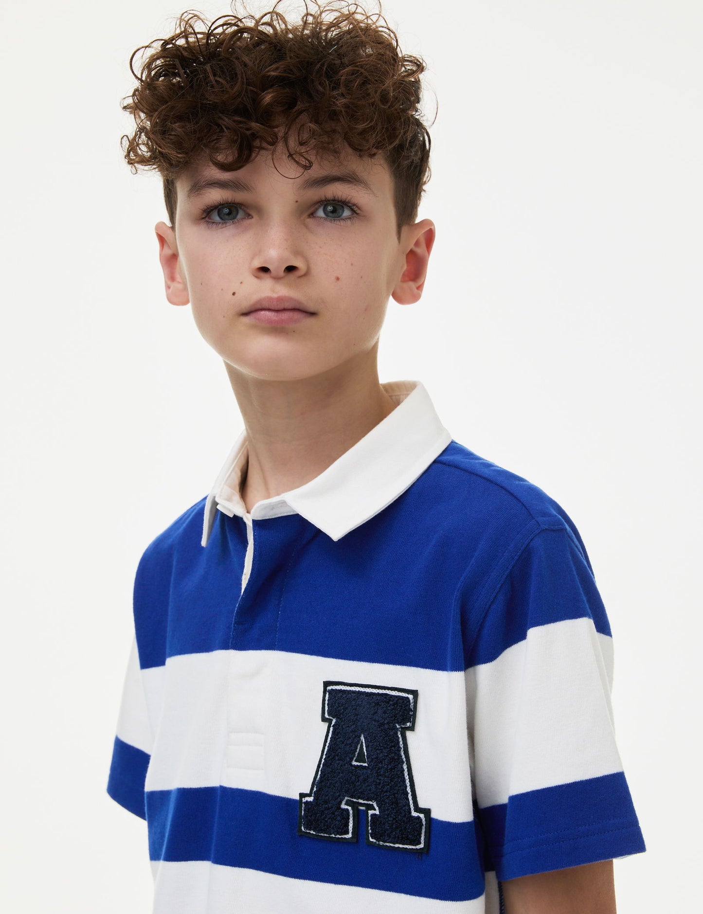 Saf Pamuklu Kısa Kollu Rugby T-shirt (6-16 Yaş)
