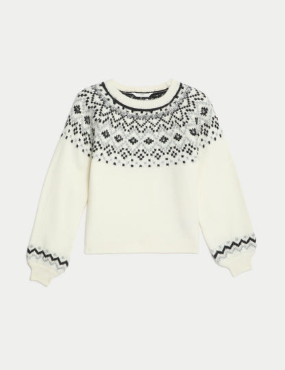 Fair Isle Desenli Kazak (6-16 Yaş)