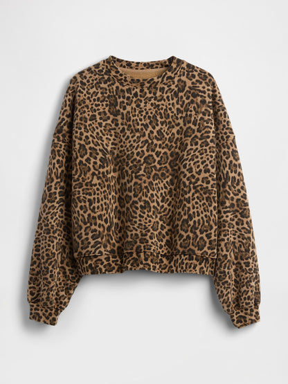 Kahverengi Vintagesoft Bisiklet Yaka Crop Sweatshirt