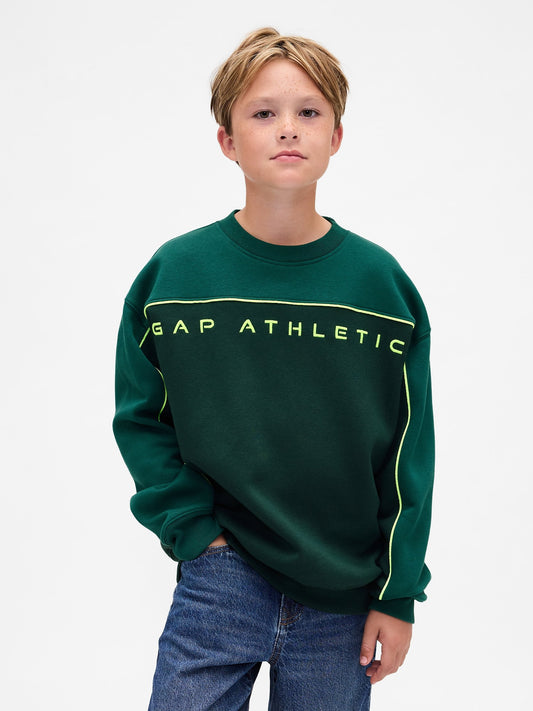 Yeşil Vintagesoft Colorblock Logo Sweatshirt