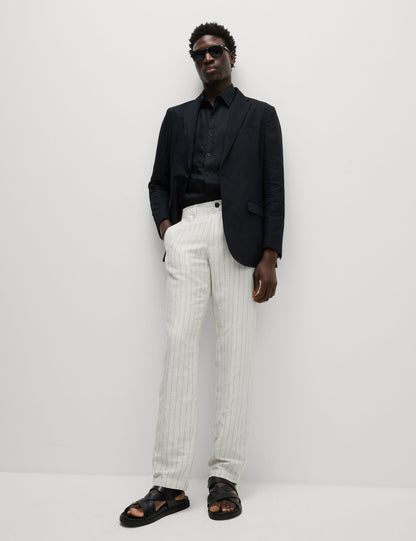 Regular Fit Keten Karışımlı Chino
