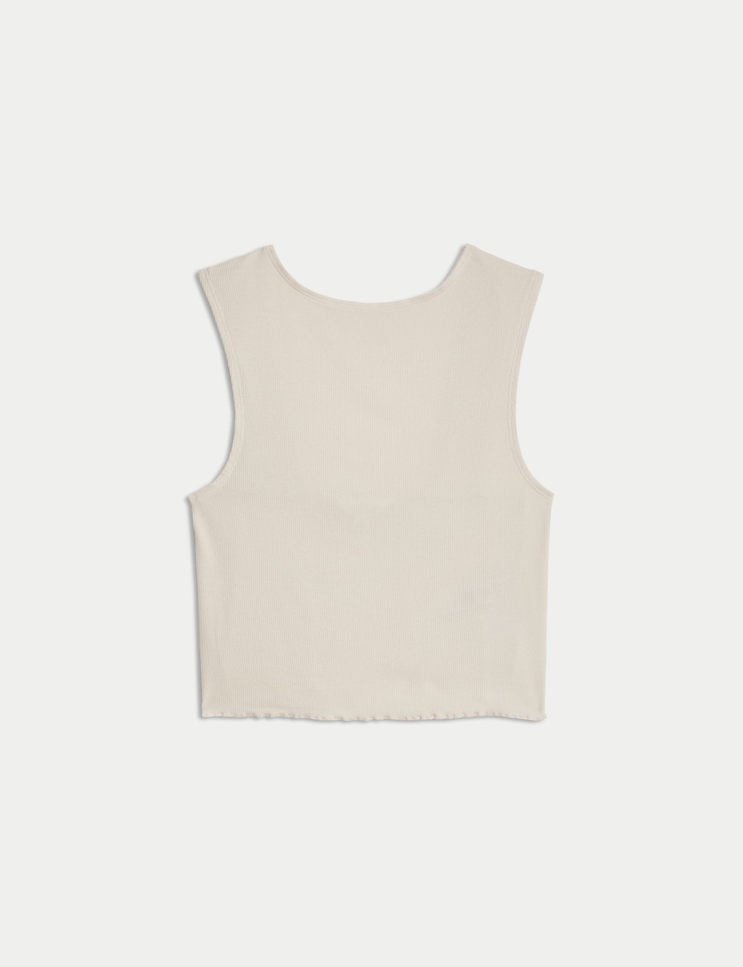 Pamuklu Ribanalı Crop Pijama Üstü