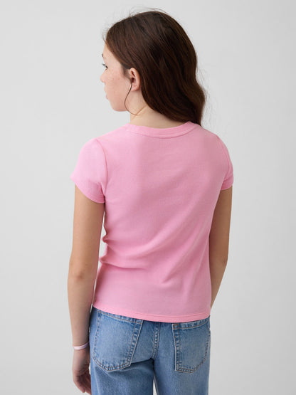 Pembe Arch Logo Rib T-shirt