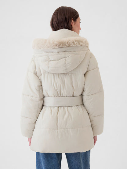 Kırık Beyaz Primaloft® P.u.r.e.™ Big Puff Şişme Mont