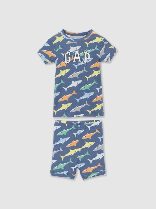 Mavi Köpekbalığı Desenli Pijama Seti