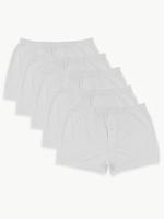 Beyaz 5'li Cool & Fresh™ Pamuklu Jarse Boxer Seti