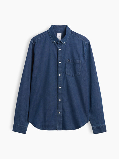 Açık Mavi Relaxed Denim Gömlek