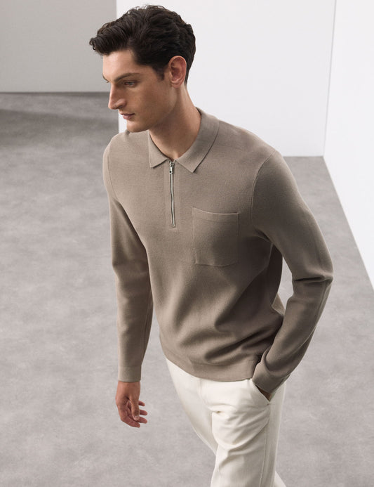 Relaxed Yarım Fermuarlı Polo Üst