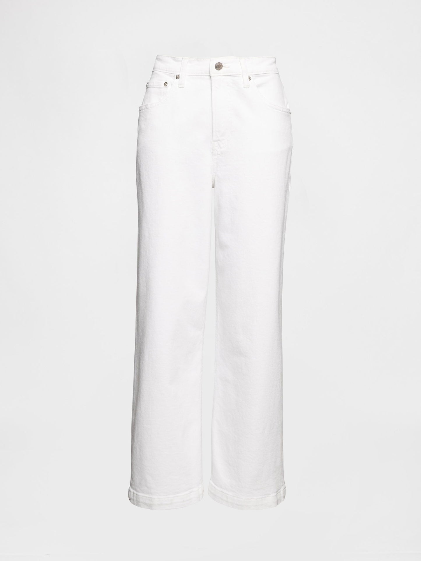 Beyaz High Rise Stride Wide-leg Ankle Jean Pantolon