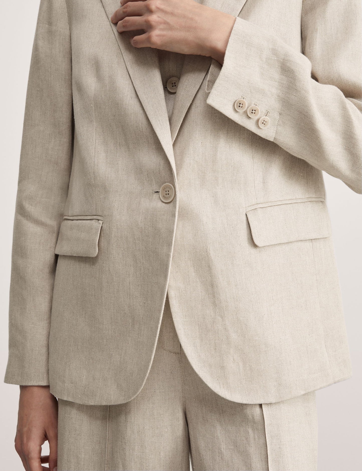 Relaxed Fit Keten Blazer Ceket