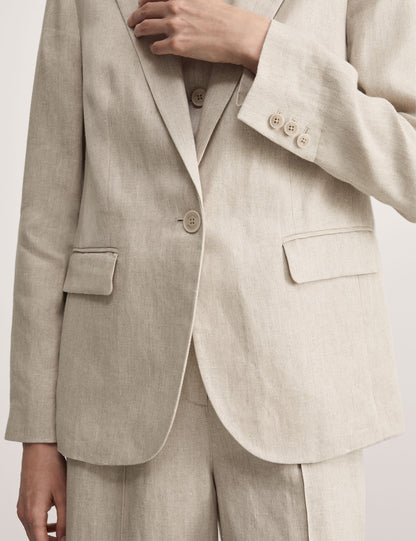 Relaxed Fit Keten Blazer Ceket