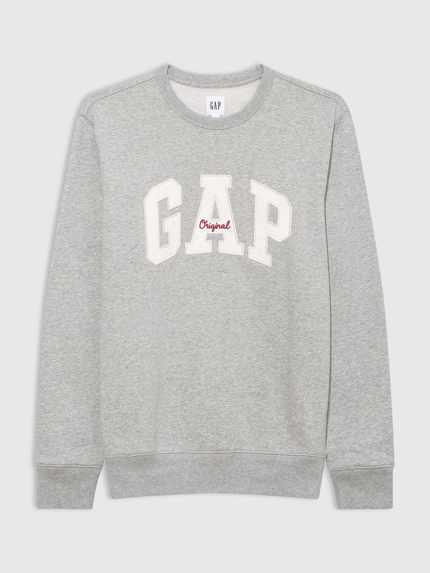 Gri Gap Logo Bisiklet Yaka Sweatshirt