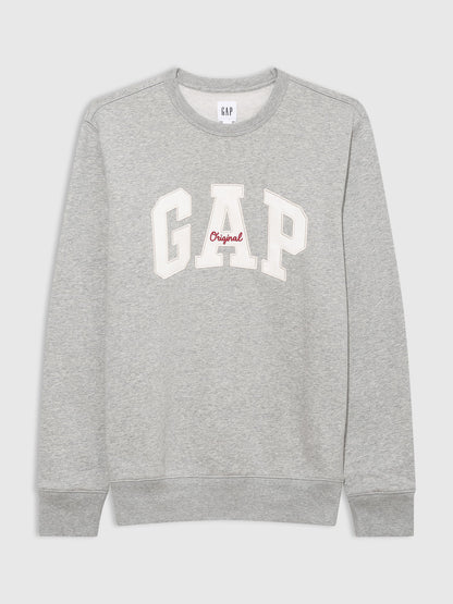 Gri Gap Logo Bisiklet Yaka Sweatshirt