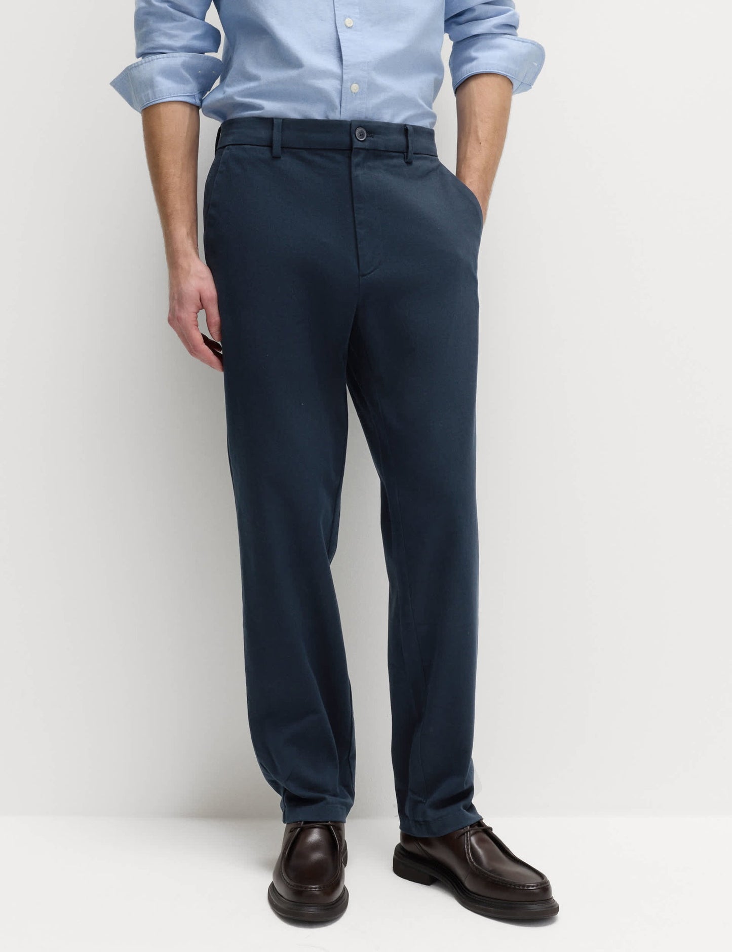 Regular Fit Esnek Belli Streç Chino Pantolon