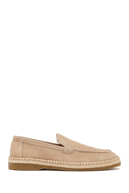 Erkek Bej Süet Deri Casual Loafer