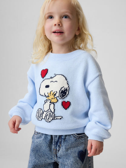 Açık Mavi Snoopy Bisiklet Yaka Kazak