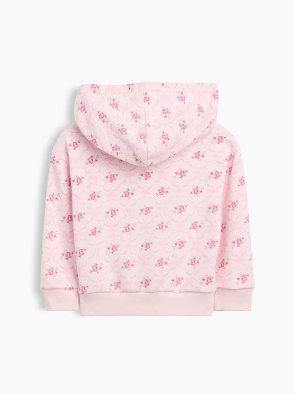 Pembe Relaxed Fransız Havlu Kumaş Logo Sweatshirt