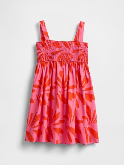 Pembe Smocked Poplin Elbise