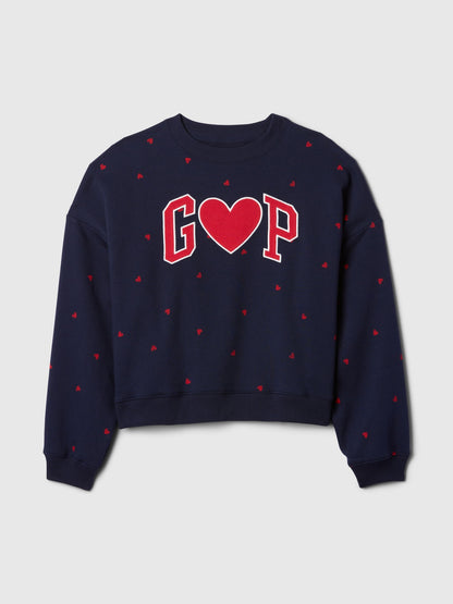 Lacivert Gap Logo Oversize Fleece Sweatshirt