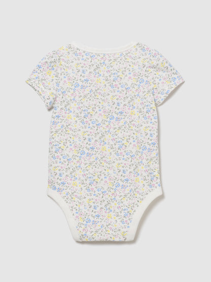 Beyaz Organik Pamuk Gap Logo Bodysuit
