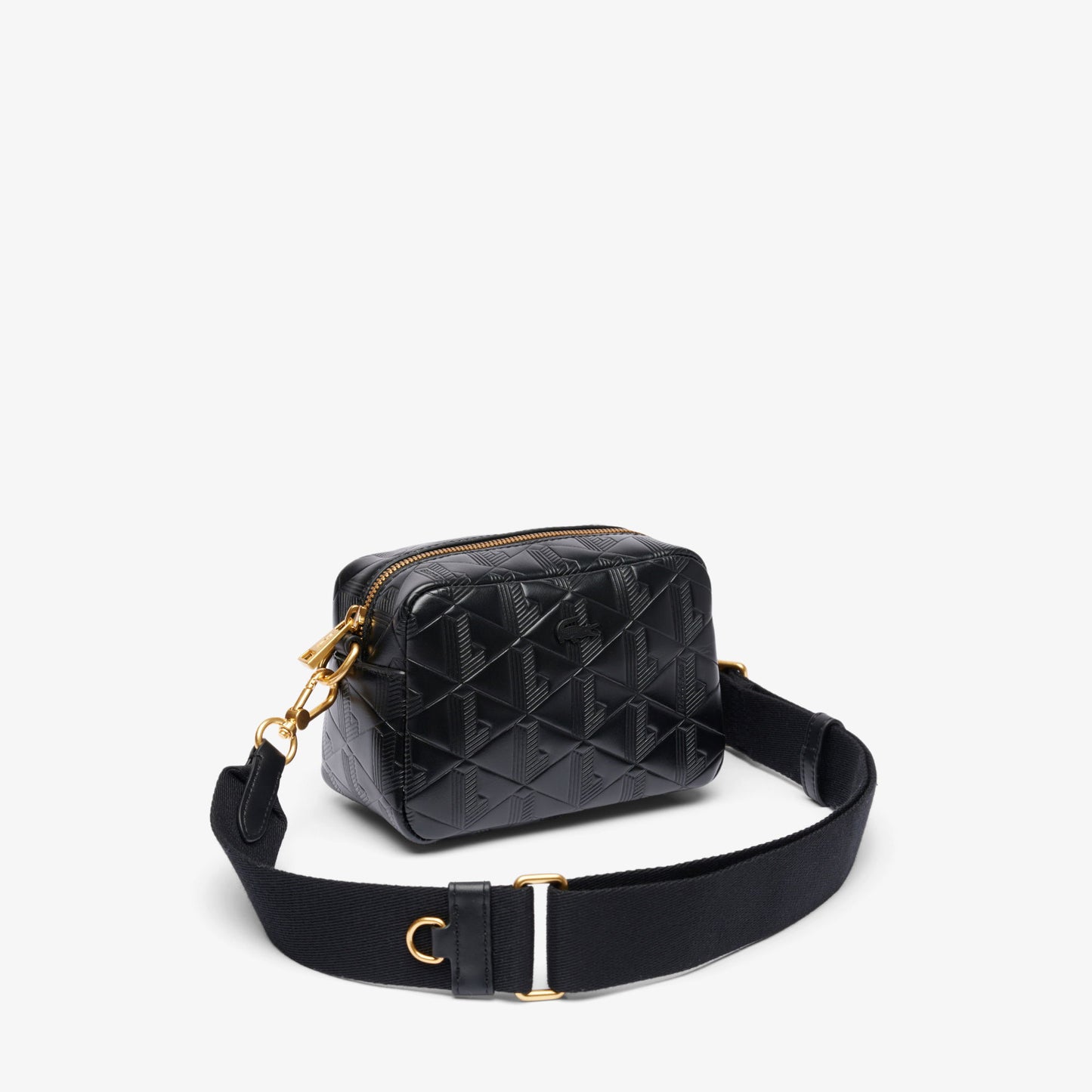 Lacoste Maheki Kadın Monogram Deri  Siyah Postacı Çantası