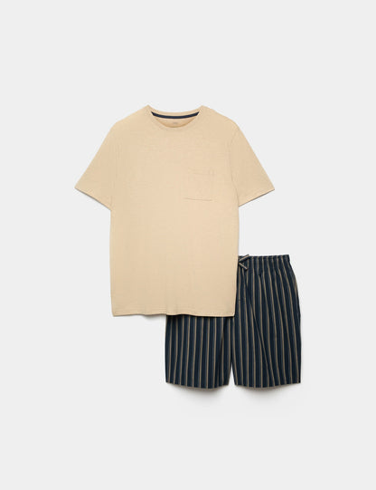 Pure Cotton Çizgili Pijama Takımı