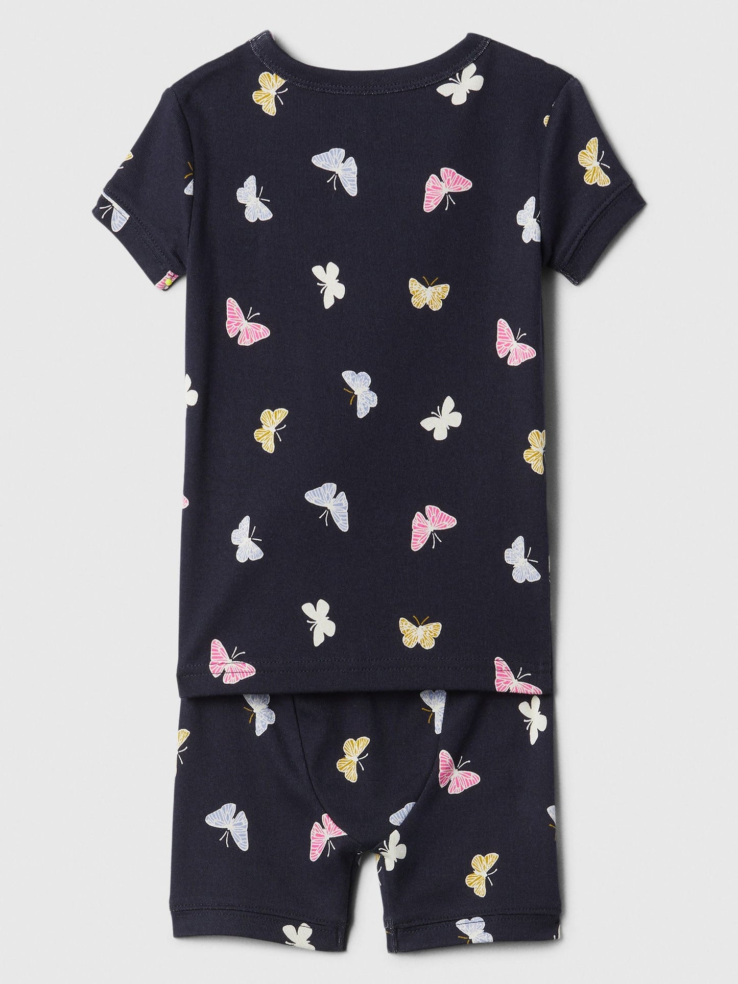 Lacivert %100 Organik Pamuk Kelebek Desenli Pijama Takımı