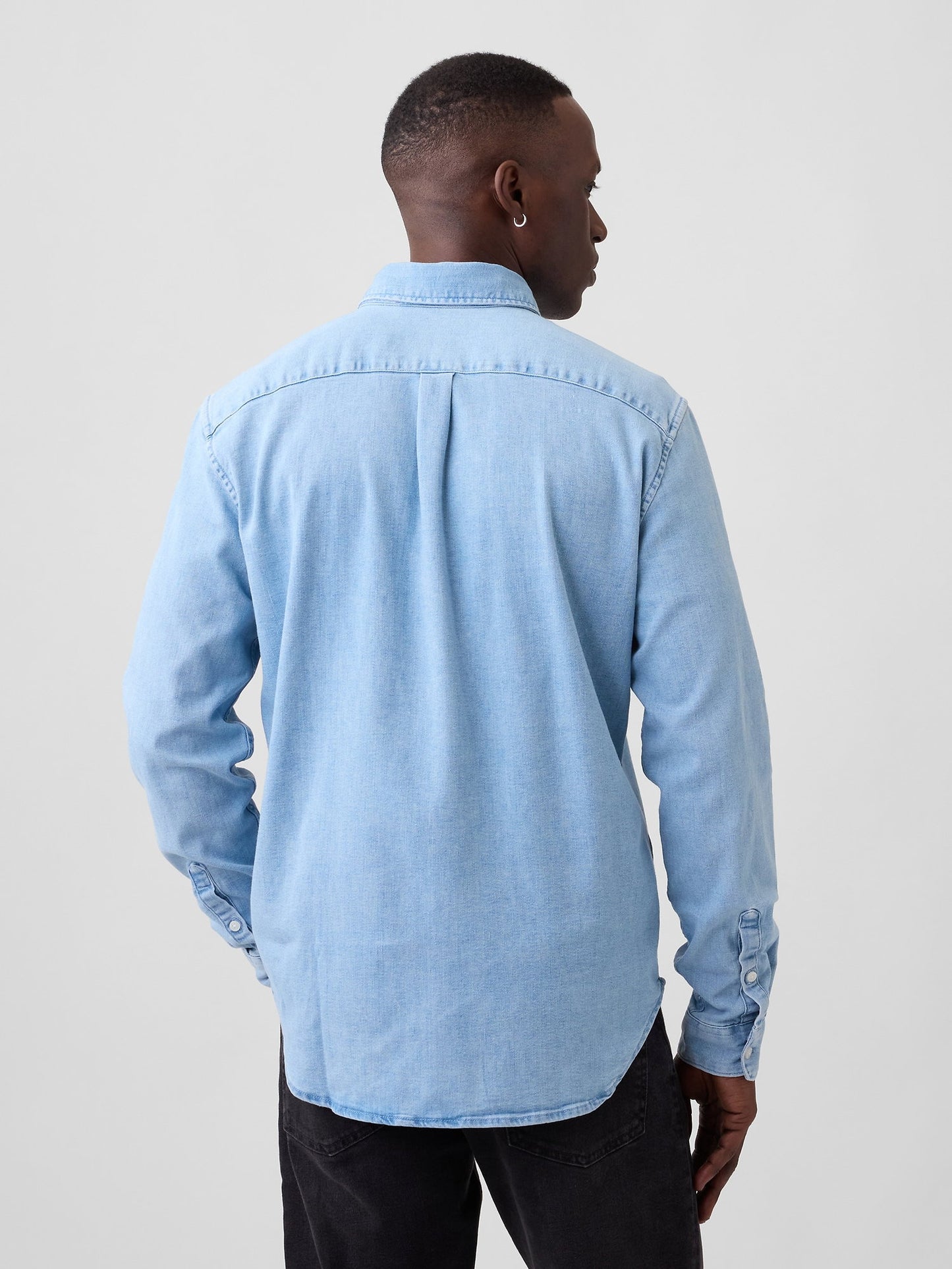 Açık Mavi Relaxed Denim Gömlek