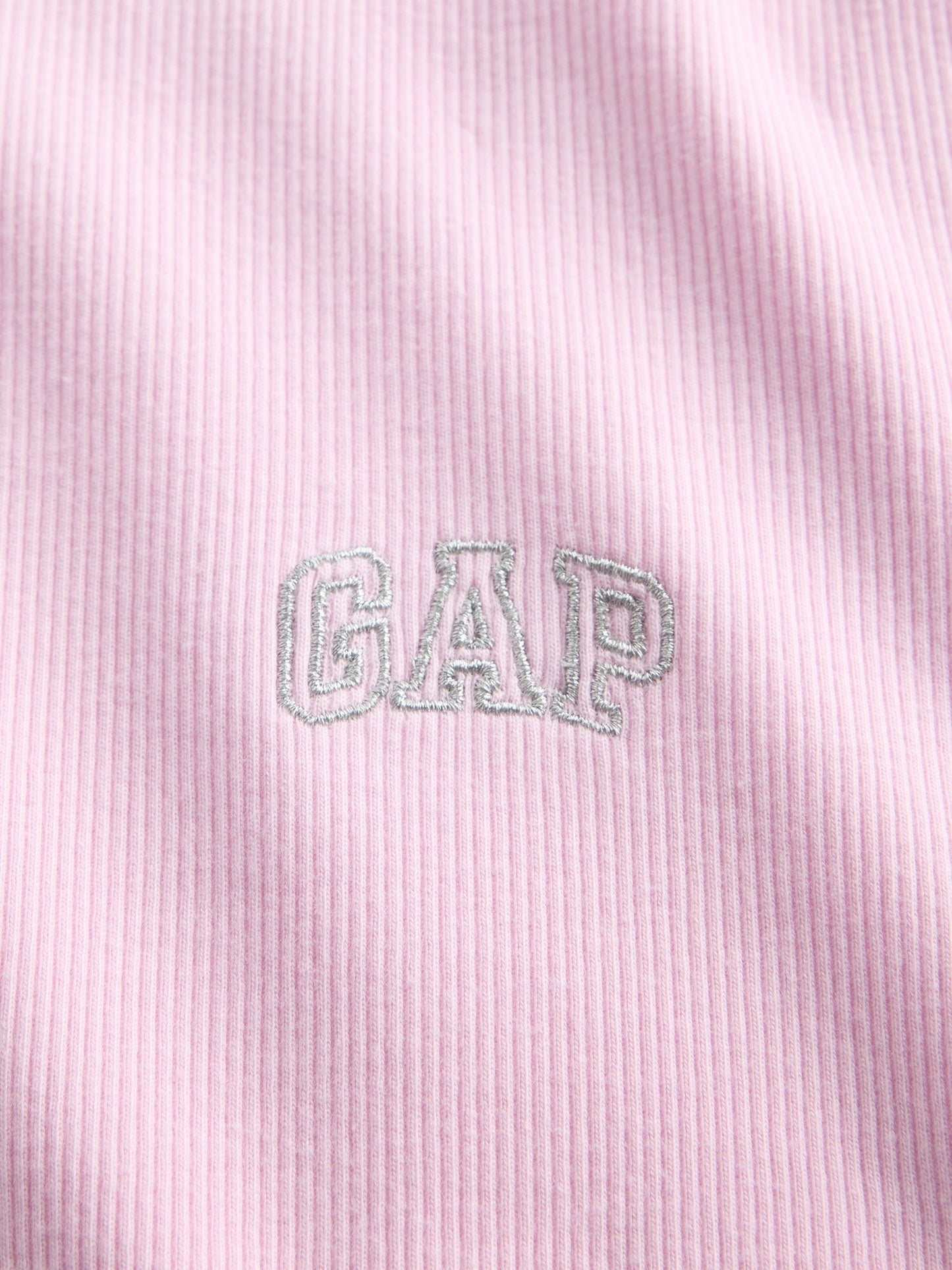Açık Pembe Ribbed Gap Logo Baby Crop T-shirt